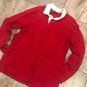 Red long sleeve polo